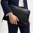 Aspinal of London city laptop leather folio case in black Saffiano