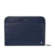 Aspinal of London City Laptop Leather Folio Case in navy Saffiano