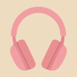 Generic pink headphones illustration